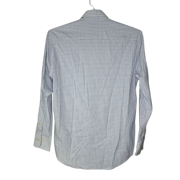 Peter Millar Summer Comfort 3M Open Golf Shirt Mens Medium Button Up White Blue - Picture 2 of 6